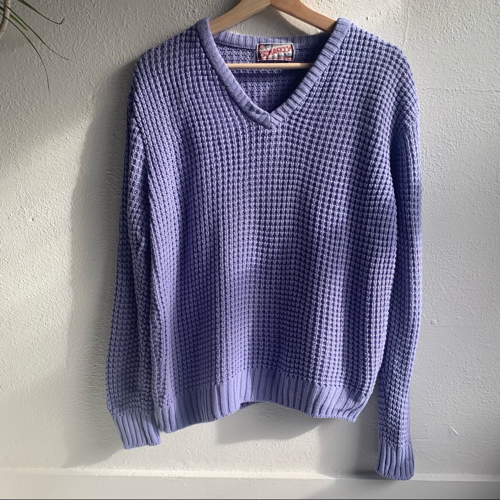 Smarty | Vintage Chunky Knit Lavender Sweater -Made in England- Medium